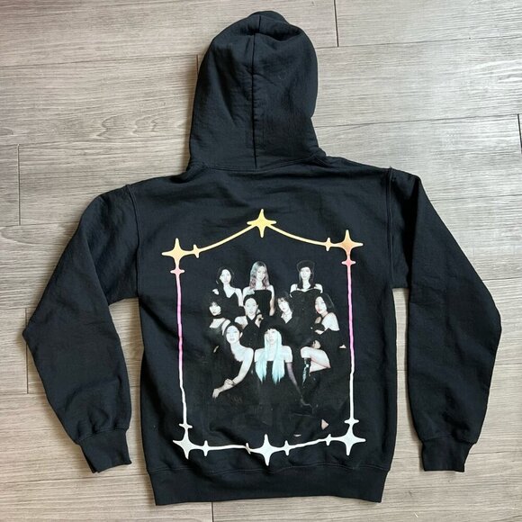TWICE Kpop Black Double Sided Graphic Print Sweatshirt Hoodie Size S - Picture 4 of 5